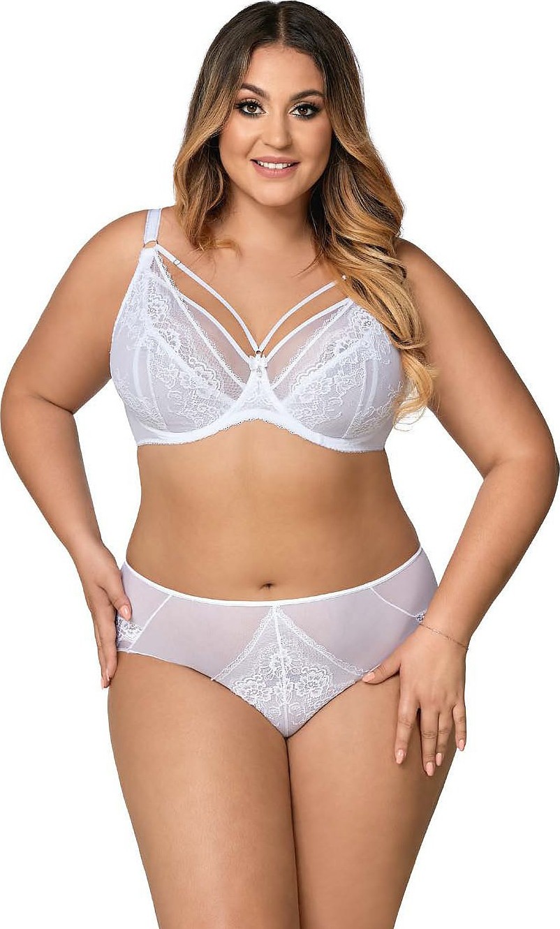 Bílá krajková podprsenka Ava 1824 White Maxi (Velikost 75L)