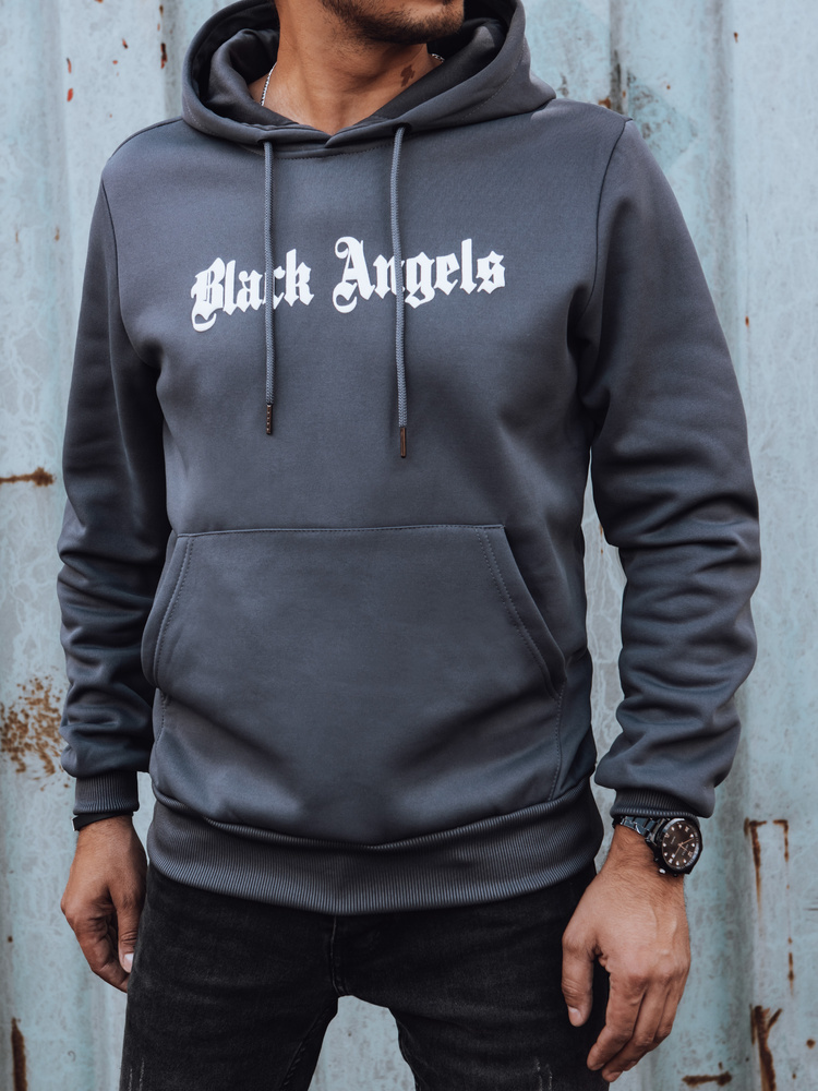 Tmavě šedá mikina s nápisem LOS ANGELS