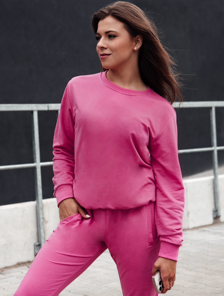Tmavě růžová dámská basic mikina GLAMFLAIR (Velikost S)