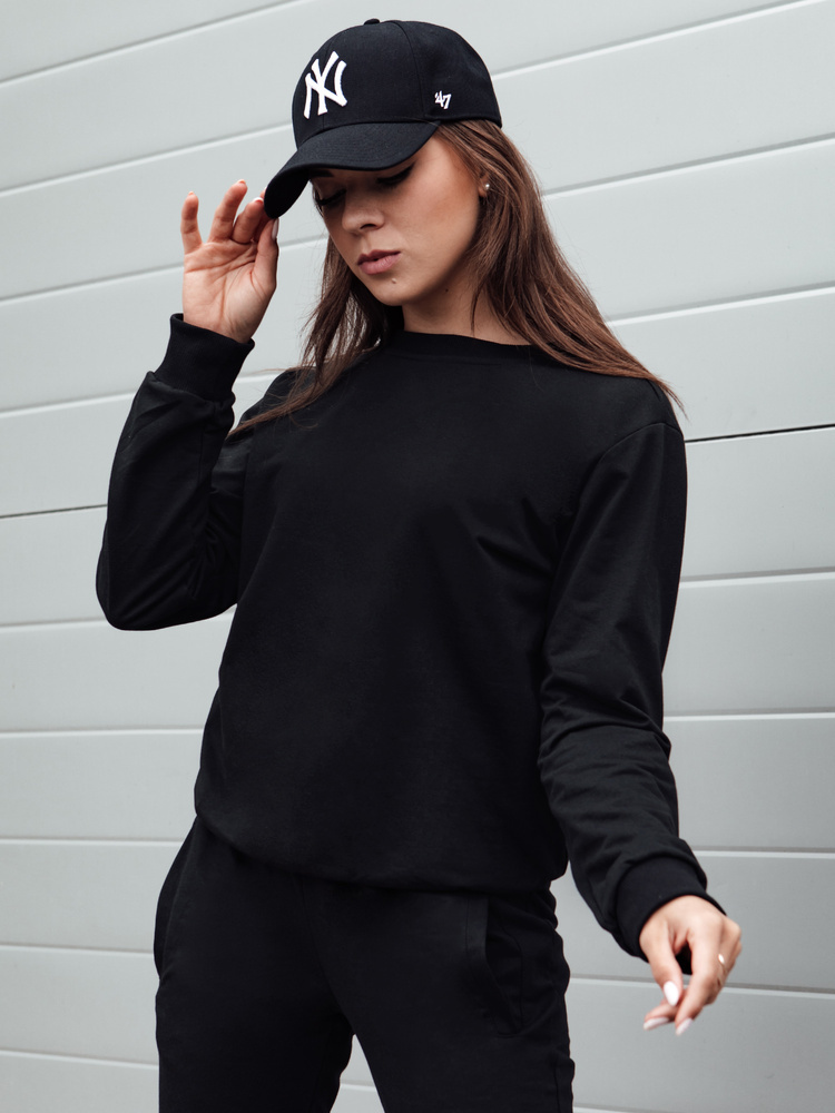 Černá dámská basic mikina GLAMFLAIR (Velikost S)