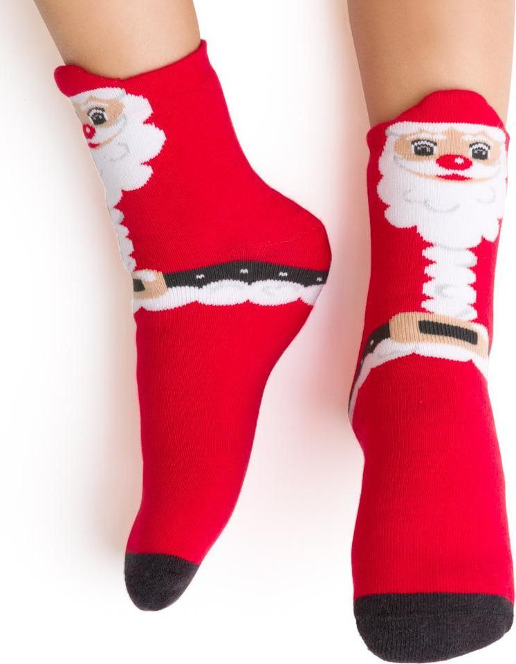 Červené dětské vánoční ponožky - Santa Art. 096 (Velikost 29/31)