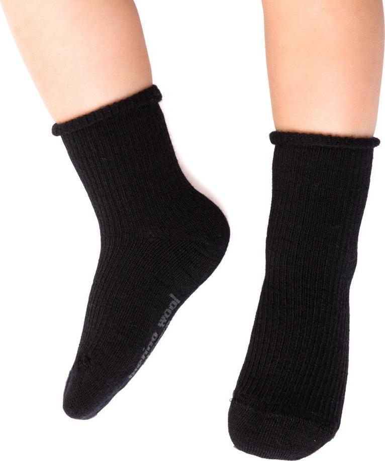 Černé dětské nekompresní merino ponožky Art.130 (Velikost 20/22)