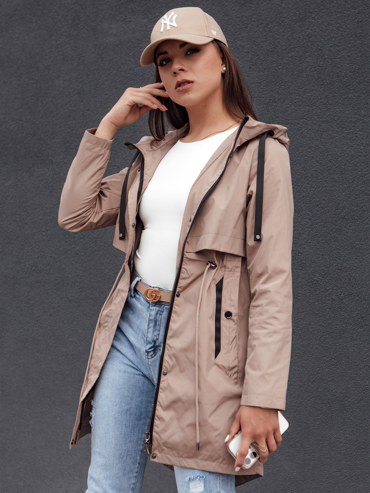 Béžová dámská parka GLAMJACKET (Velikost S)