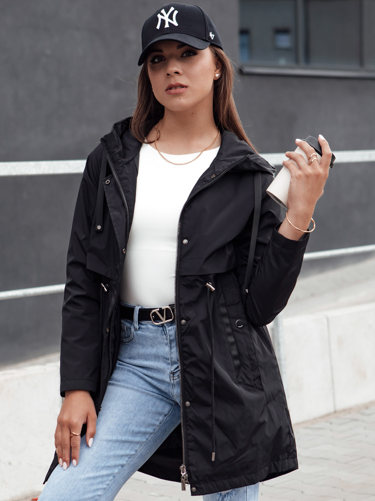 Černá dámská parka GLAMJACKET (Velikost S)
