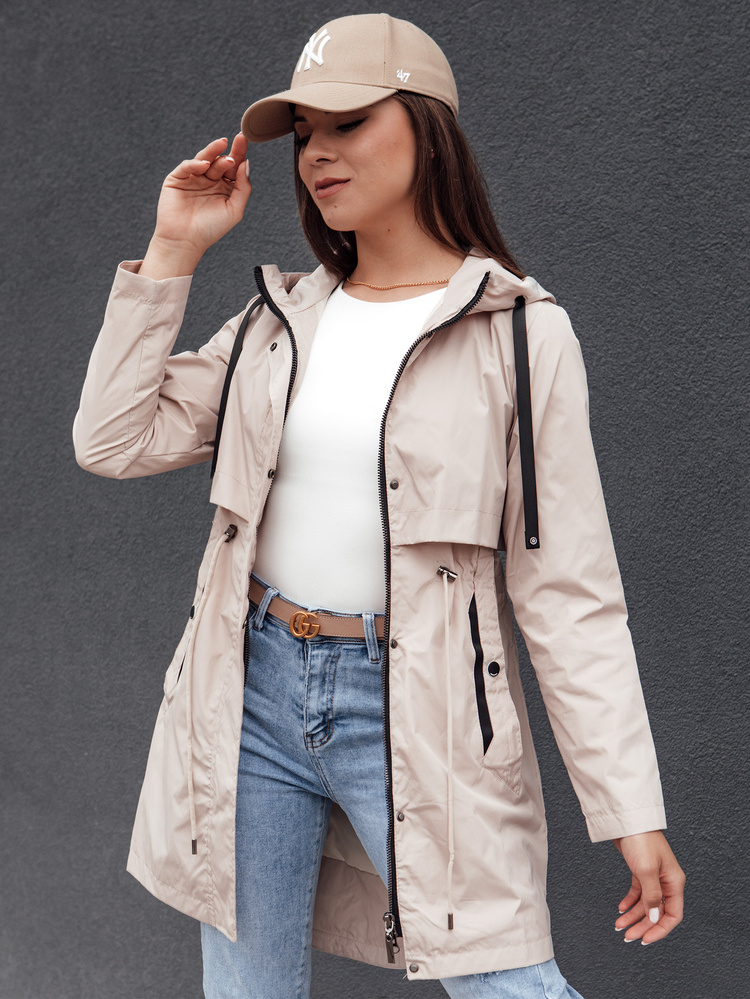 Světle béžová dámská parka GLAMJACKET (Velikost S)