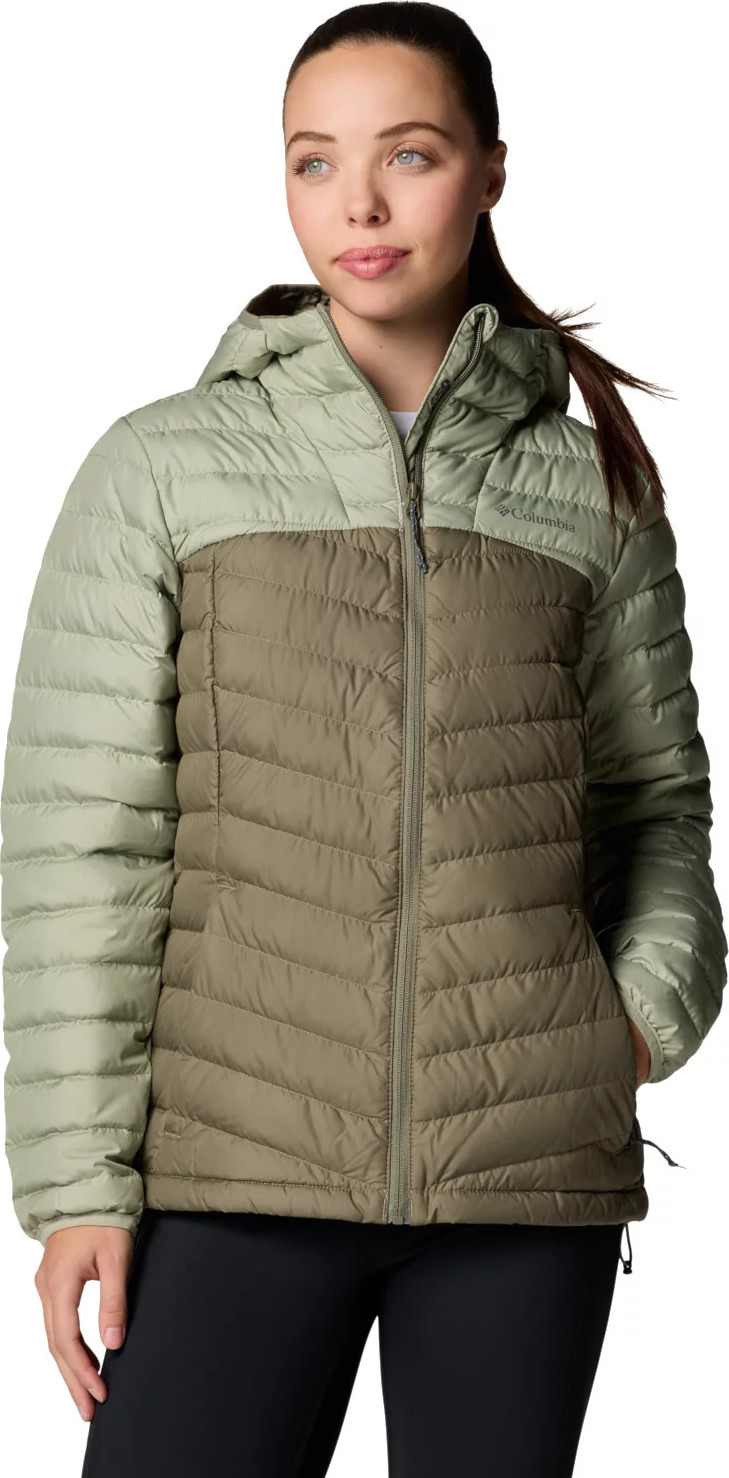 Khaki dámská prošívaná bunda Columbia Westridge Hooded Down Jacket (Velikost L)