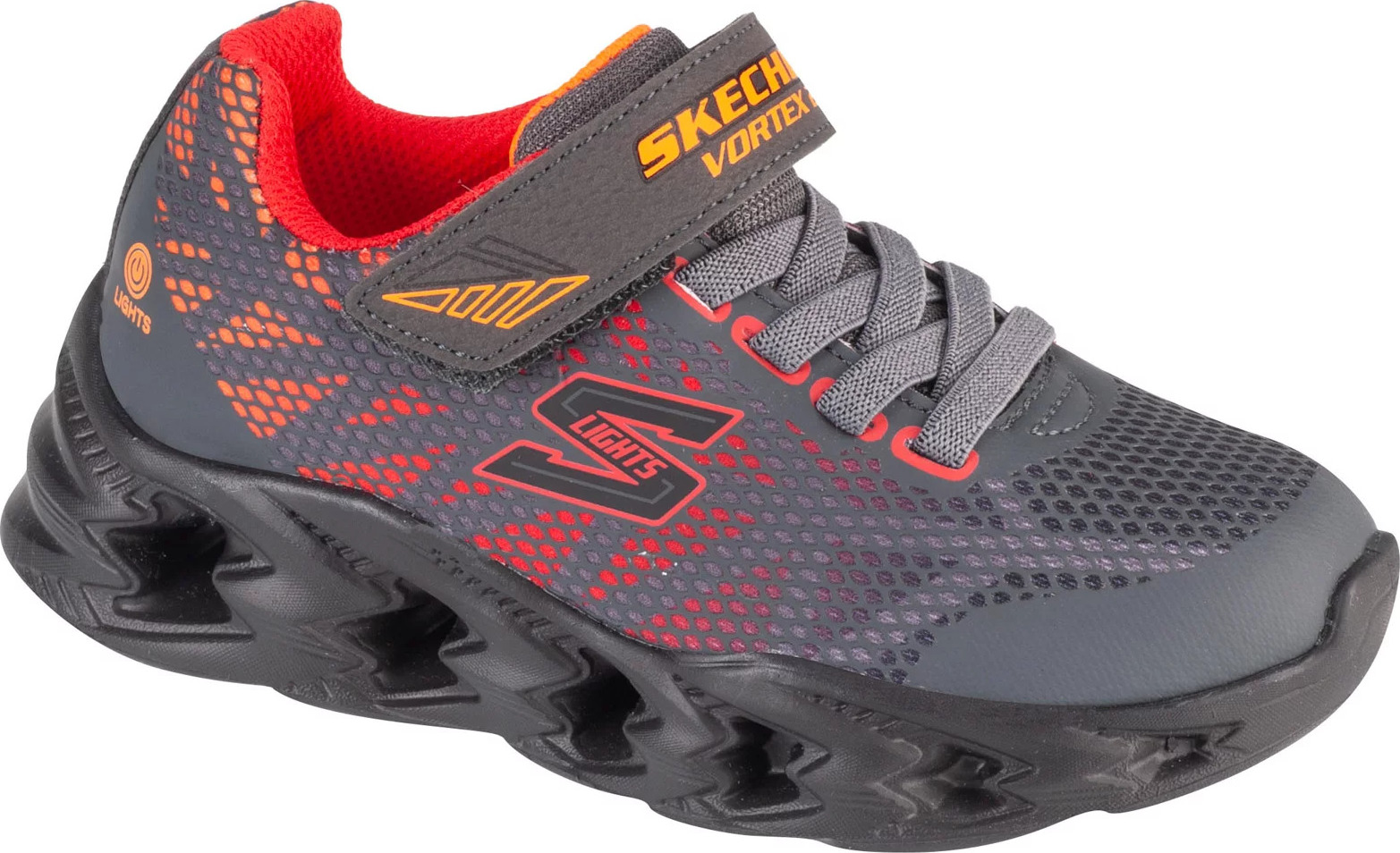Šedé chlapecké svítící tenisky Skechers Vortex 2.0