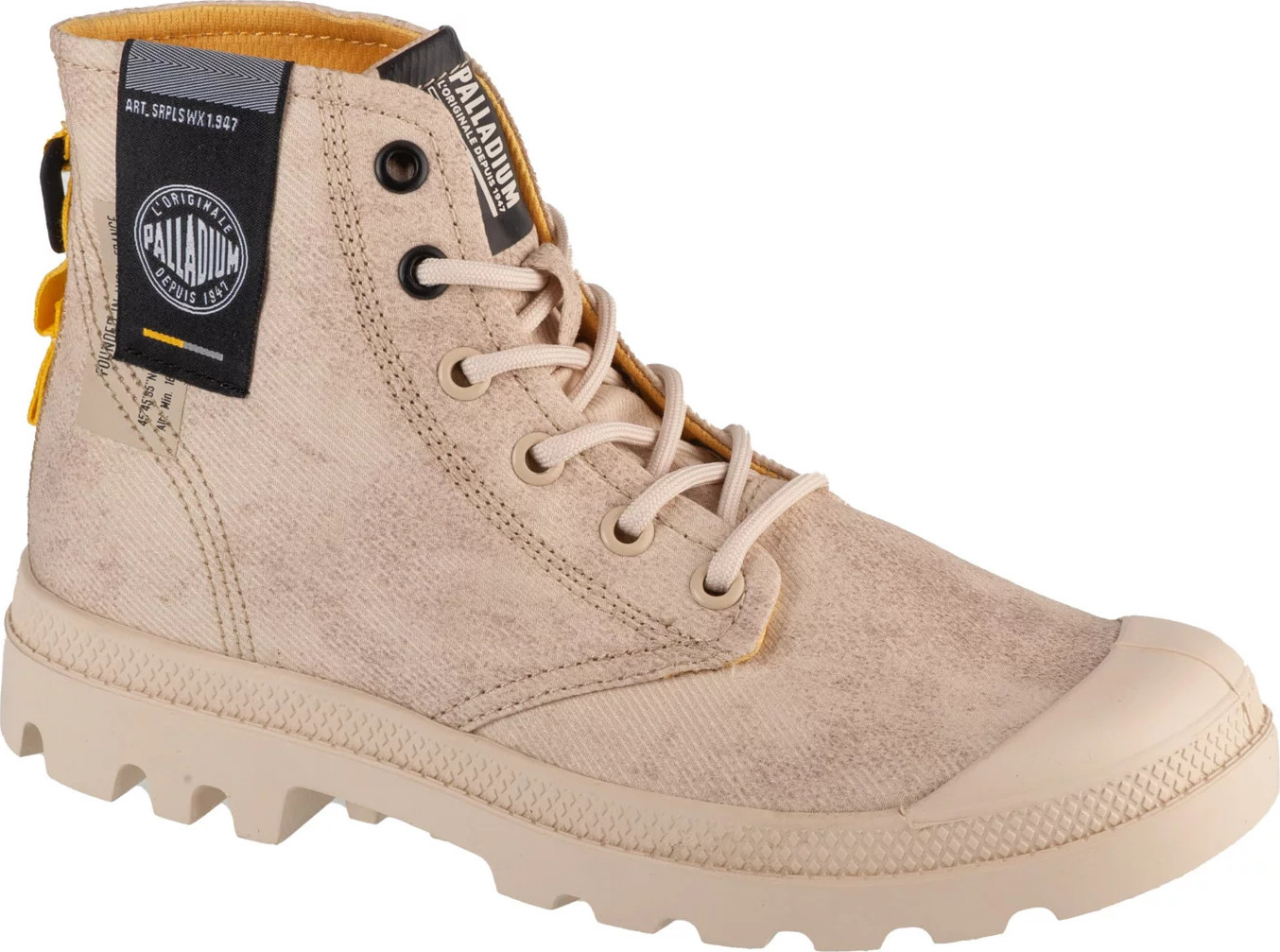 Unisex béžové kotníkové boty na platformě Palladium Pampa Surplus