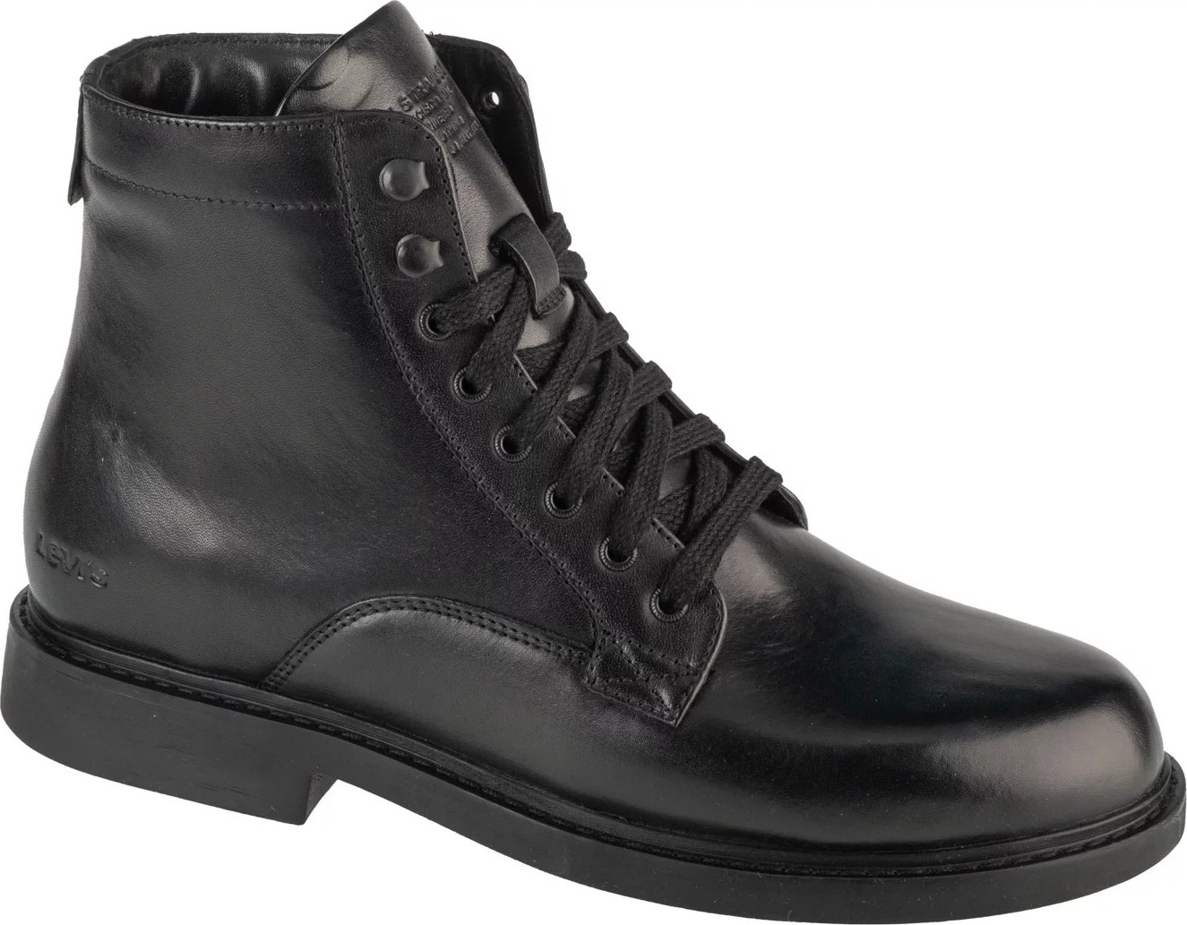 Černé pánské kožené kotníkové boty Levi's Amos (Velikost 41)