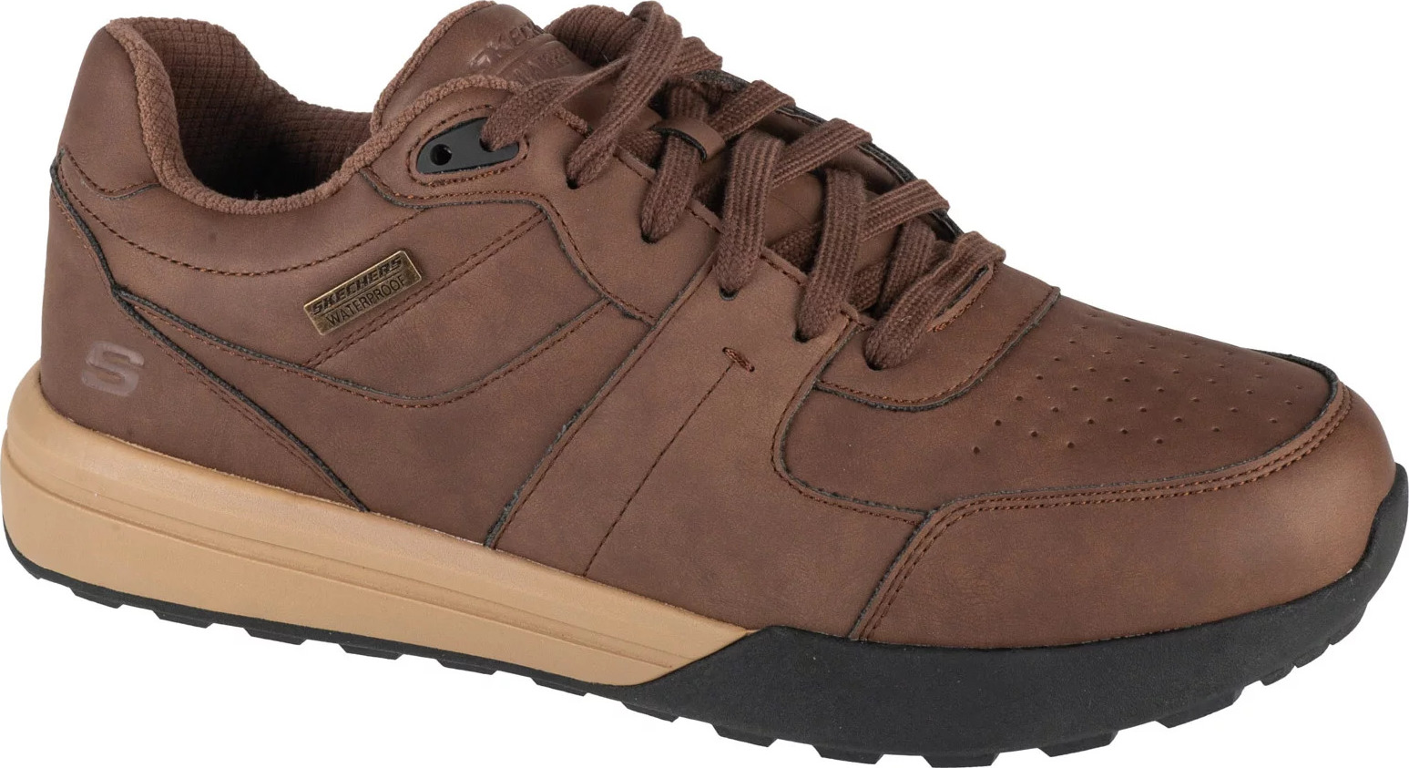 Hnědé pánské kožené tenisky Skechers Netson - Gander (Velikost 40)