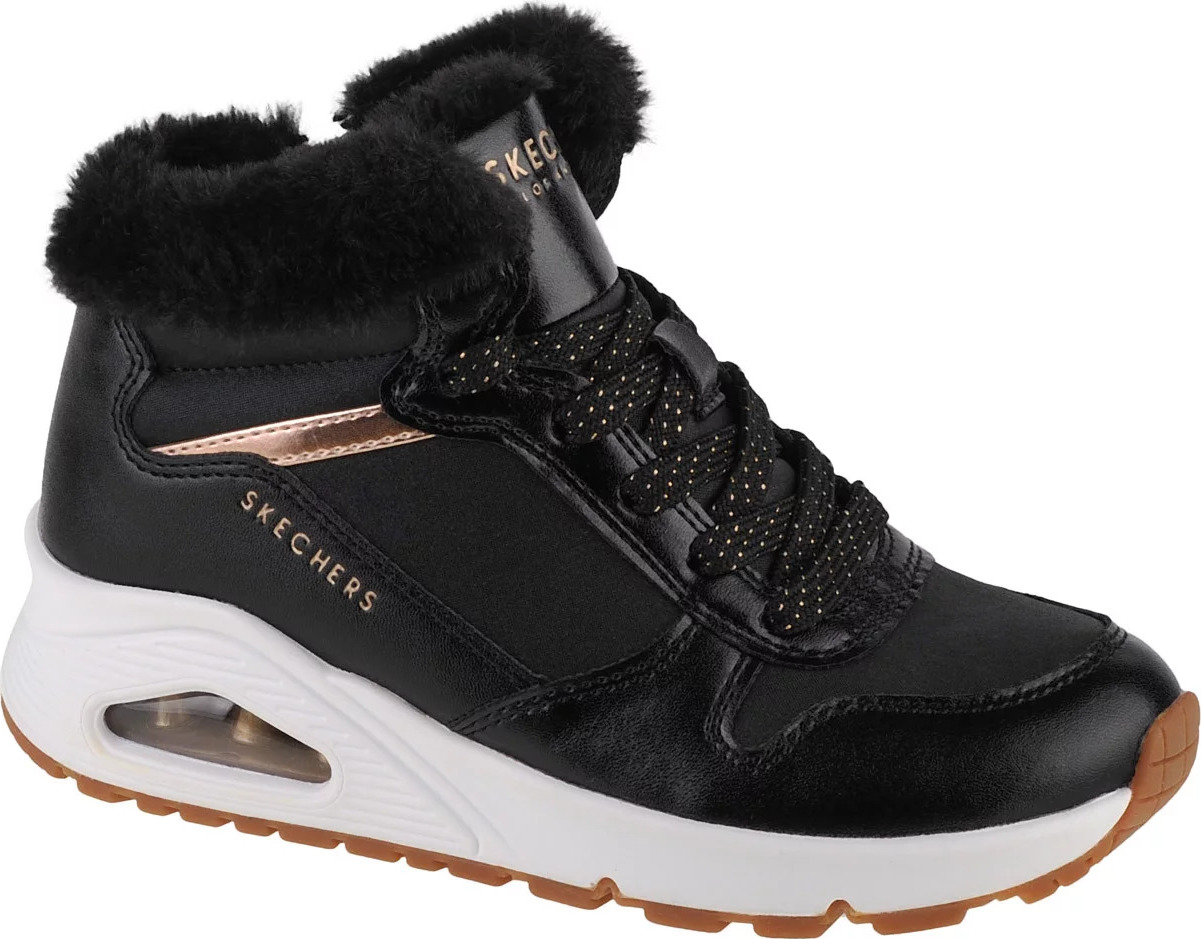 Černé dívčí boty Skechers Uno - Cozy On Air