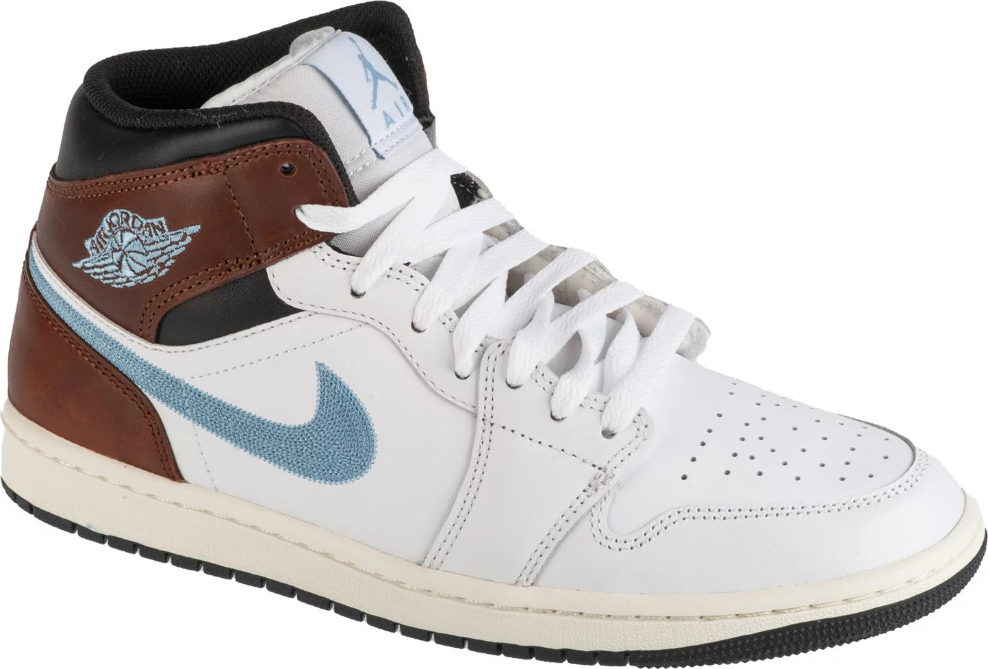 Bílo-hnědé pánské kotníkové tenisky Air Jordan 1 Mid