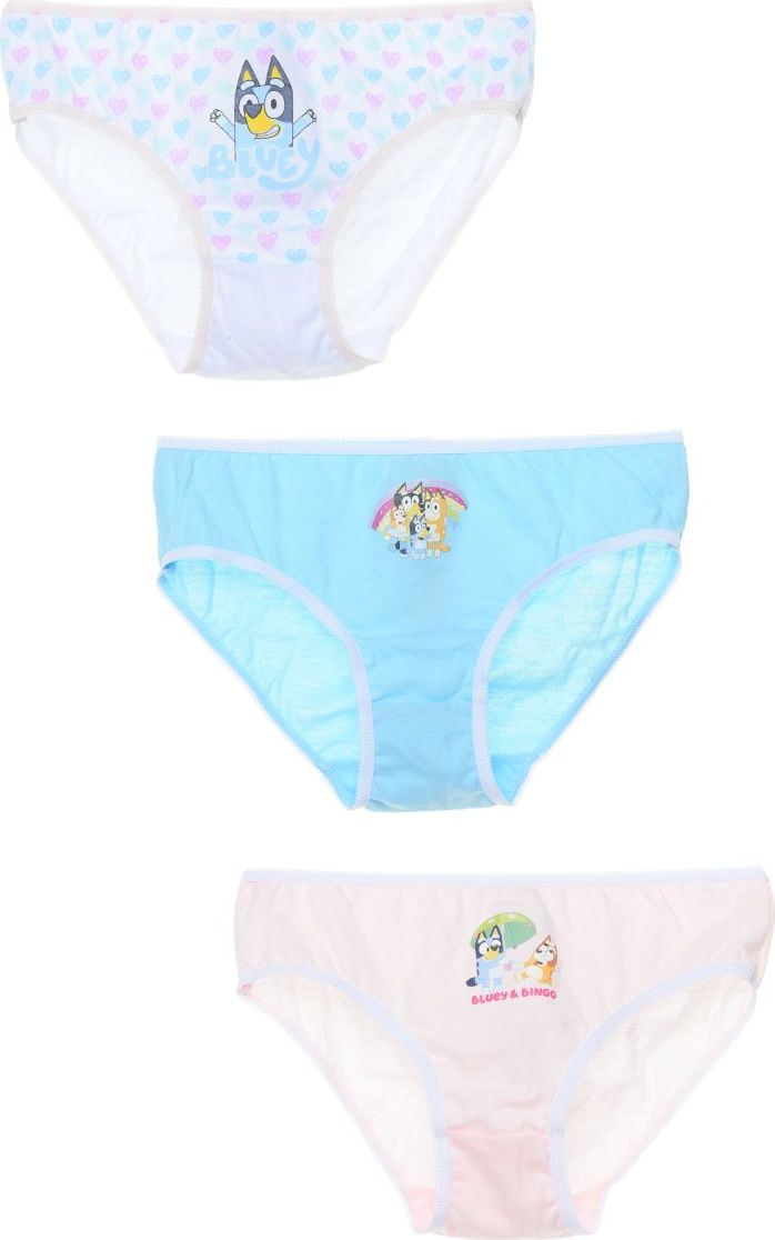 Set 3 dívčích bavlněných kalhotek Bluey (Velikost 104)