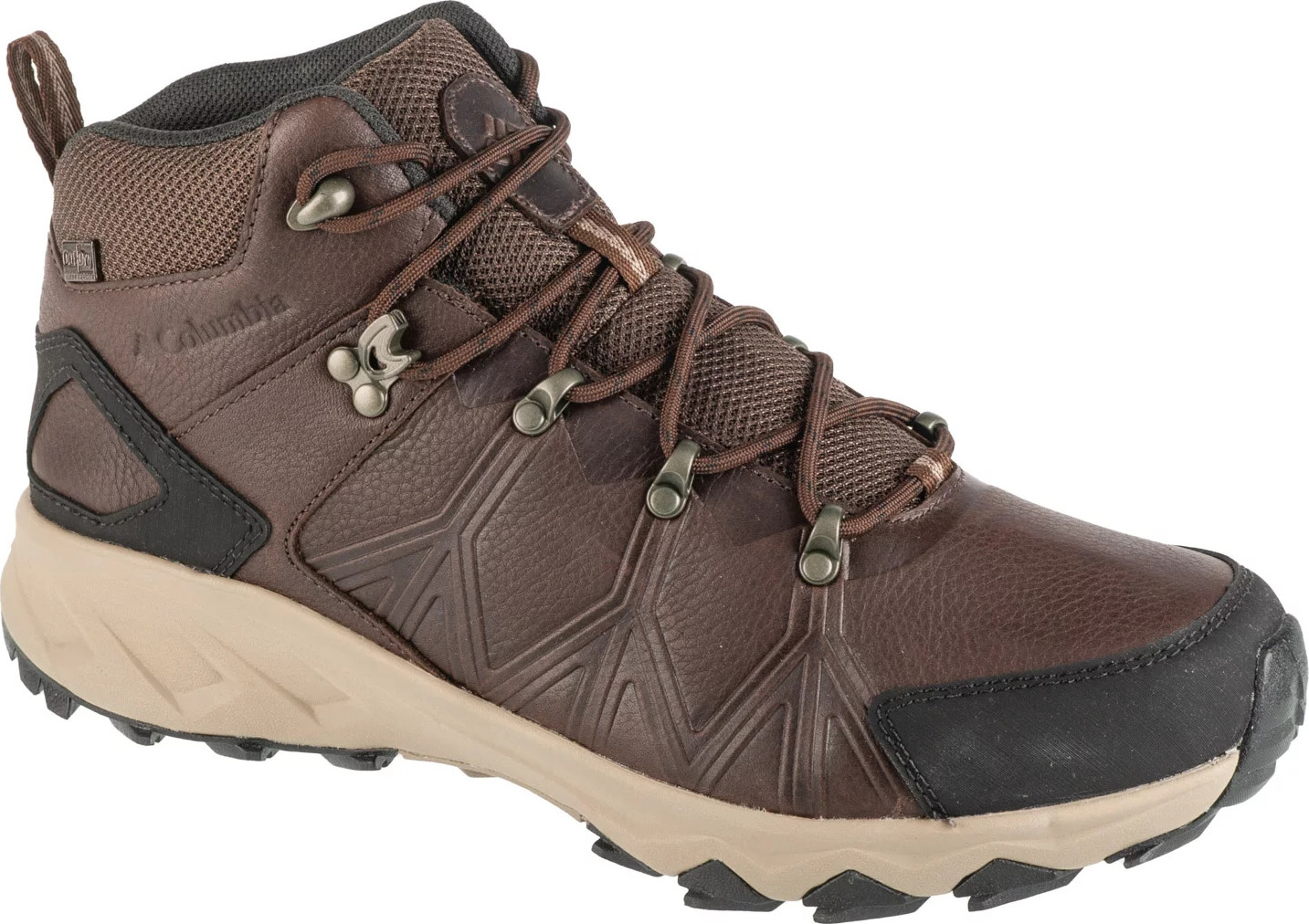 Hnědé pánské nepromokavé kožené turistické boty Columbia Peakfreak II Mid Outdry Leather