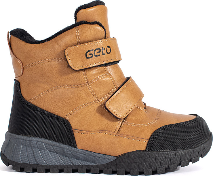 Zateplené chlapecké camel kotníkové boty na suchý zip (Velikost 36)