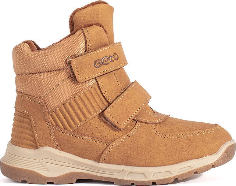 Zateplené chlapecké camel kotníkové boty na suchý zip (Velikost 36)