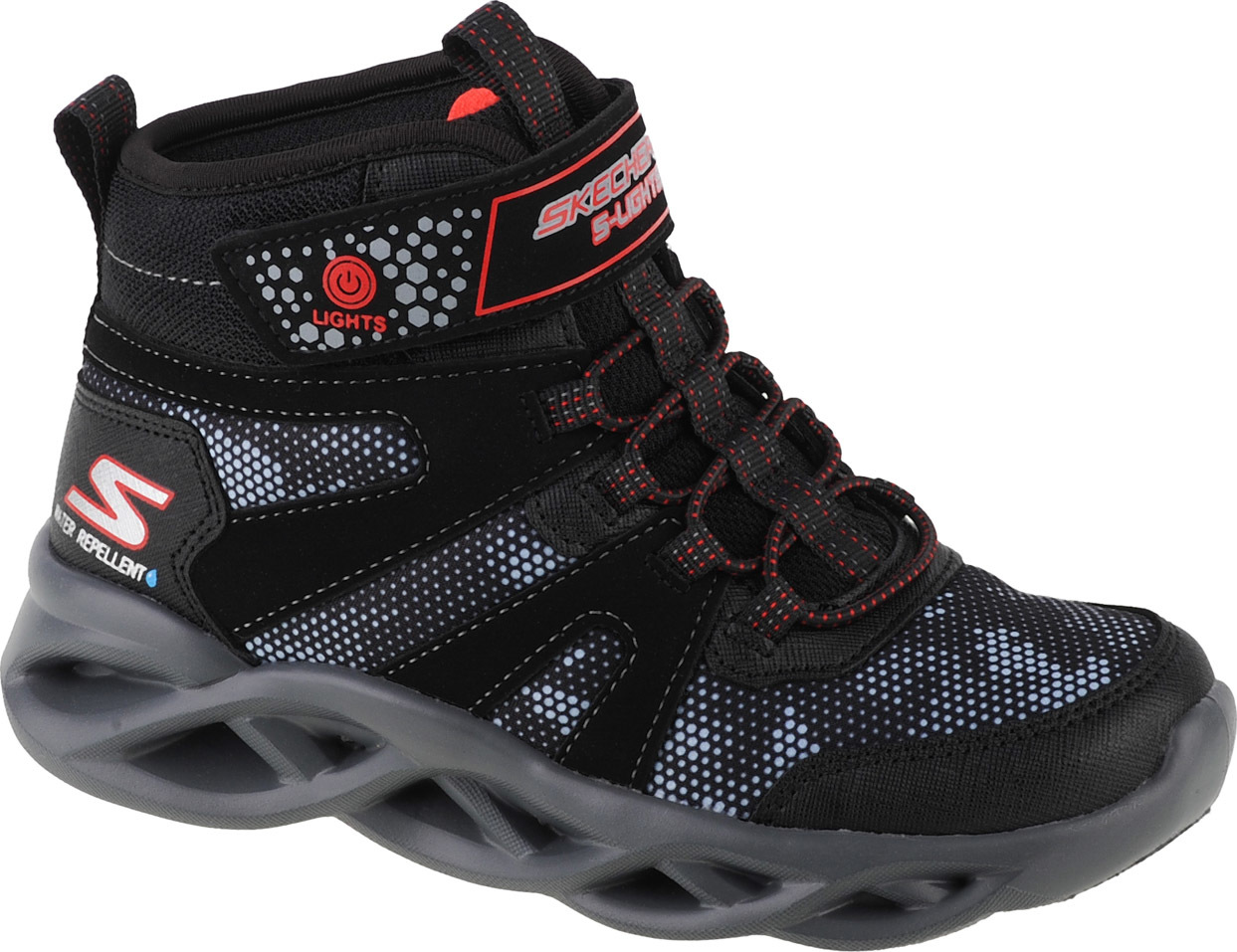 Černé chlapecké boty Skechers Twisted Brights - Zerrix (Velikost 29)