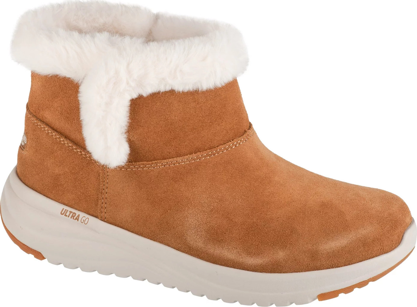 Světle hnědé dámské semišové zimní kotníkové boty Skechers On-The-Go Stellar - Cozy Step