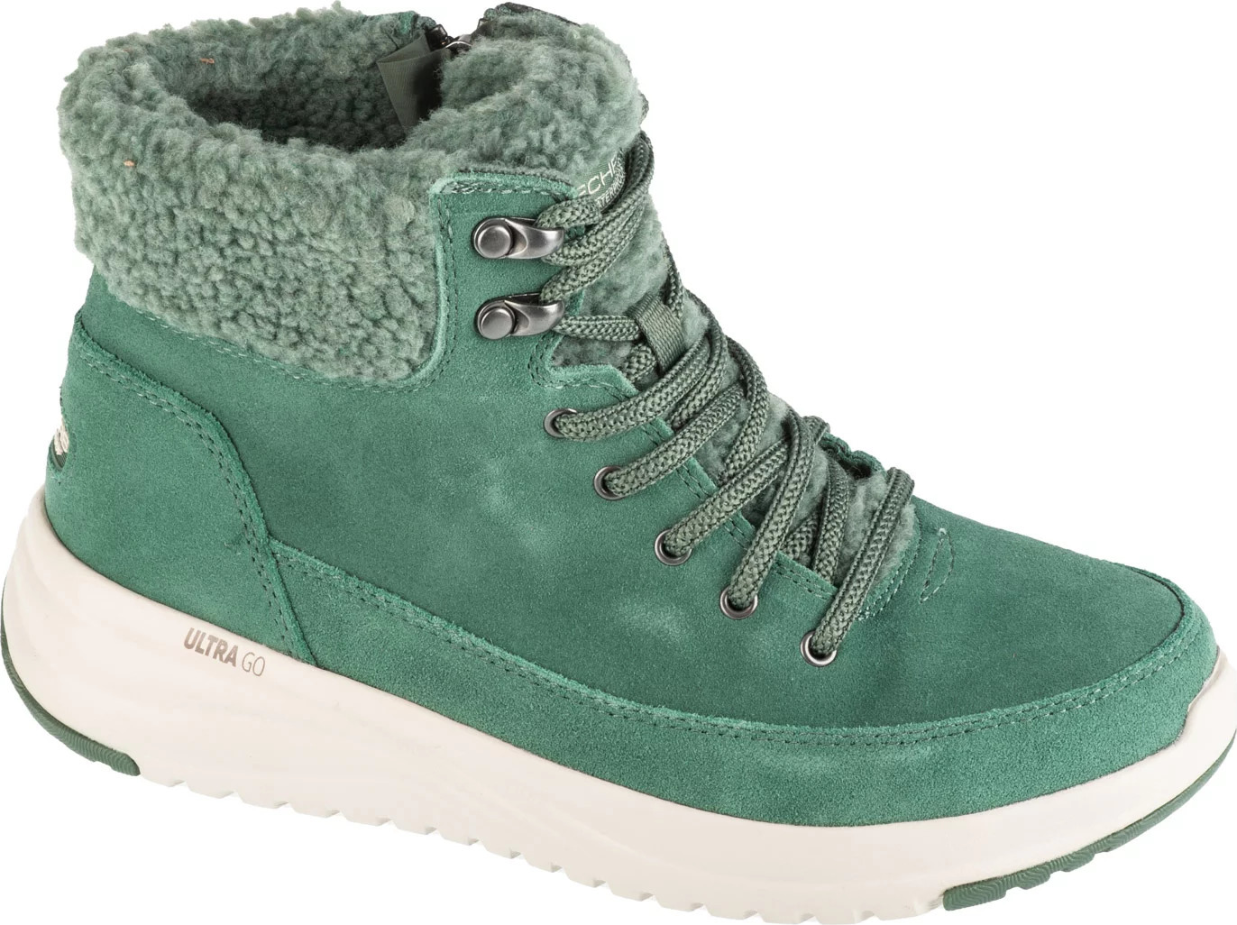 Tmavě zelené dámské zimní kotníkové tenisky Skechers On-The-Go Stellar - Winterize (Velikost 36)