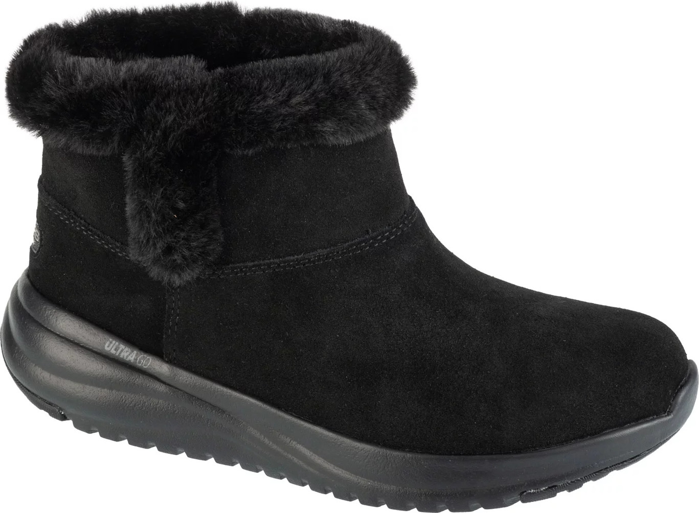 Černé semišové dámské zimní kotníkové boty Skechers On-The-Go Stellar - Cozy Step