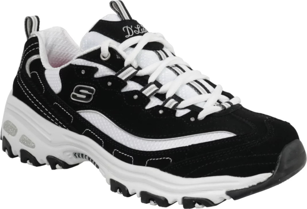Černo-bílé tenisky SKECHERS D'Lites Biggest Fan (Velikost 36)