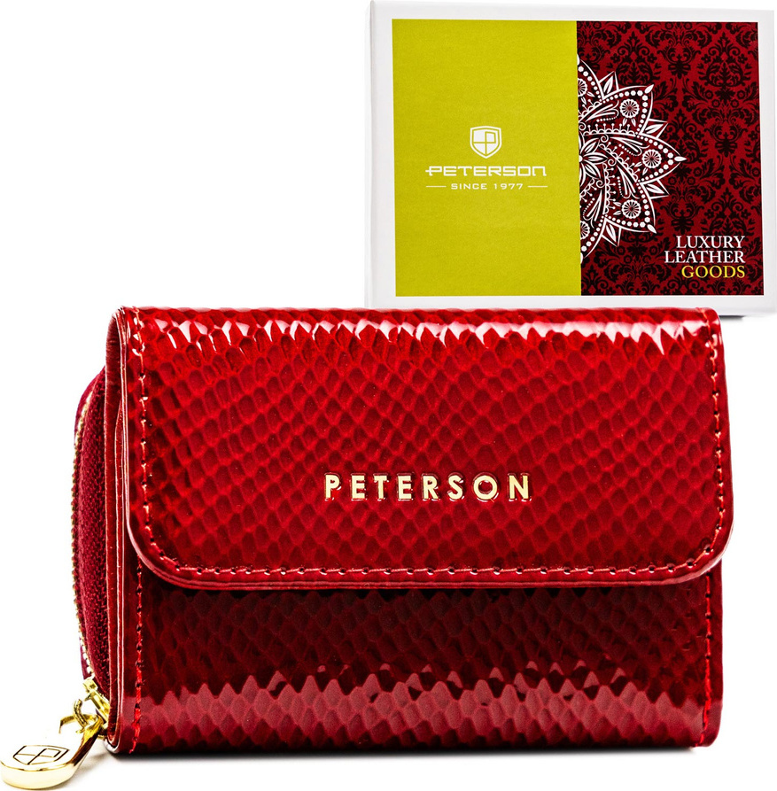 Peterson Červená dámská peněženka s hadím vzorem Y761 (Velikost ONE SIZE)