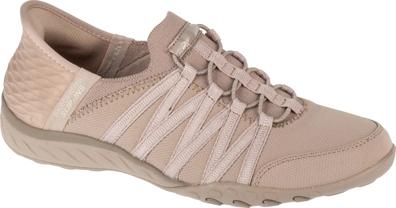 Béžová taupe dámské tenisky Skechers Slip-ins: Breathe Easy - Roll With Me (Velikost 36)