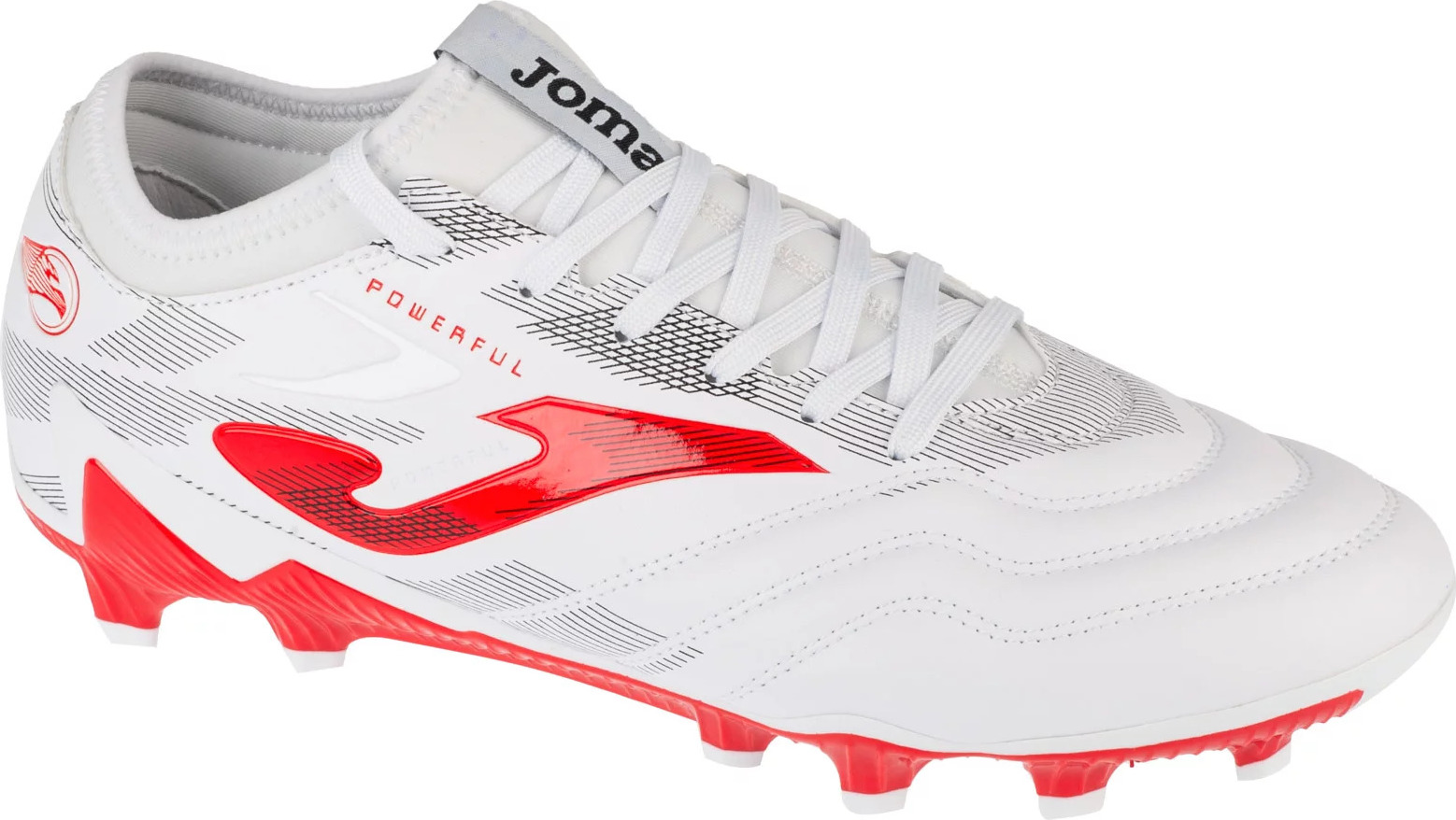 Bílo-červené pánské kopačky Joma Powerful 2502 FG (Velikost 40)