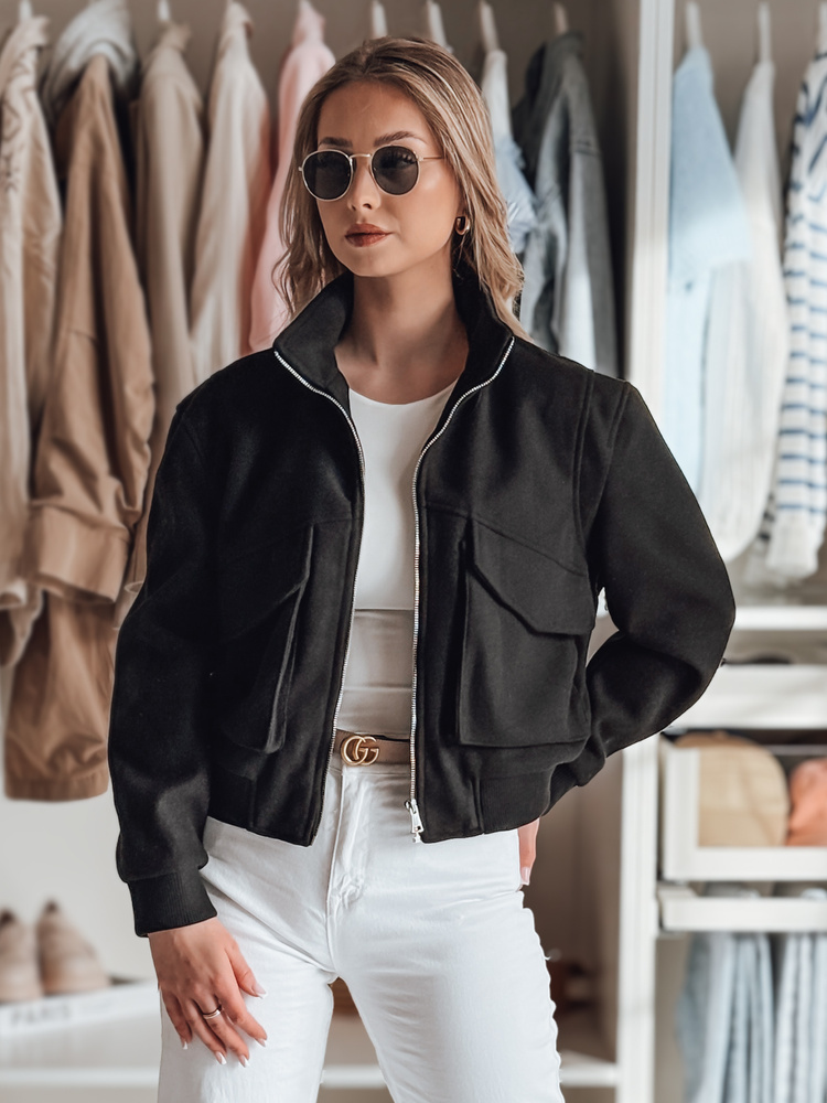 Černý dámský oversize bomber LUMINA (Velikost S)