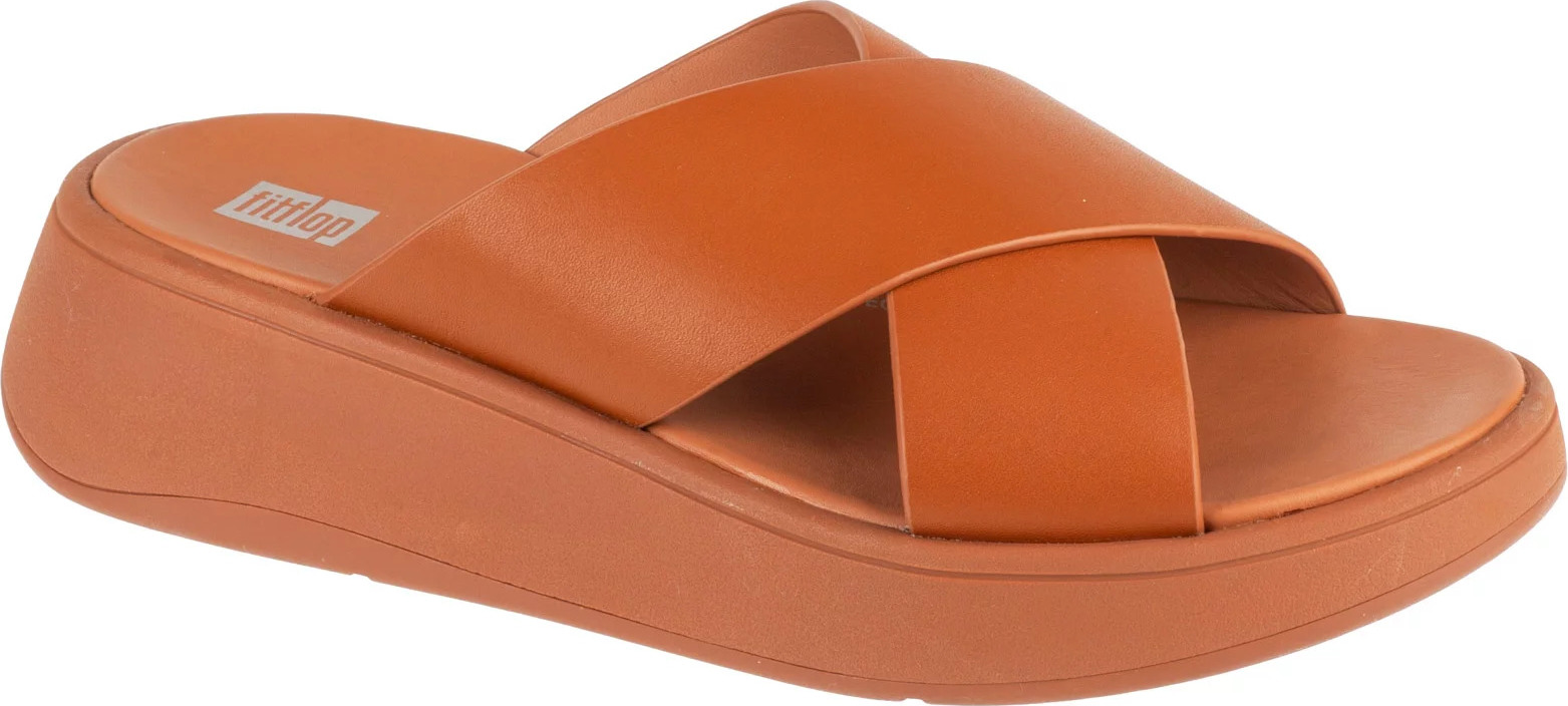 Hnědé pantofle na platformě FitFlop F-Mode Flatform (Velikost 36)