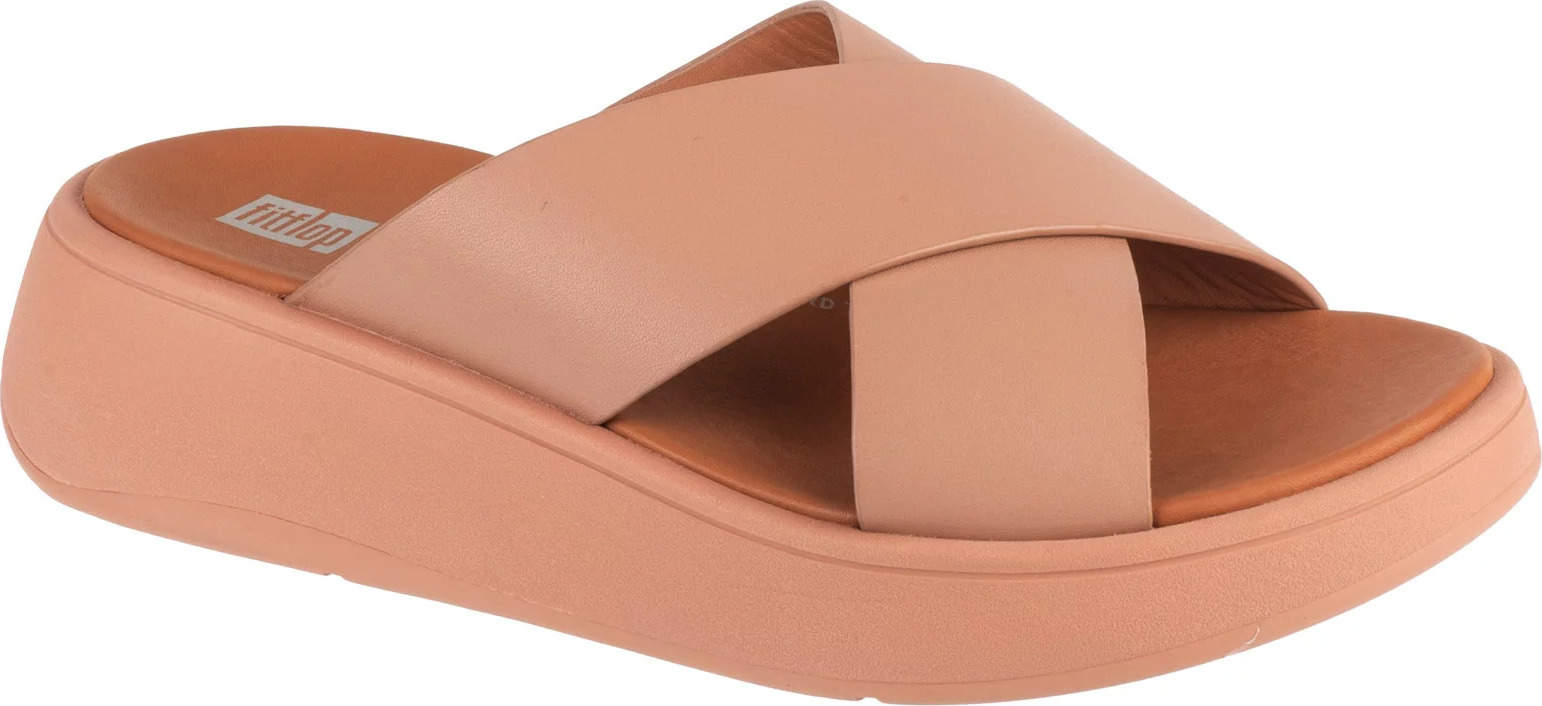 Meruňkové pantofle na platformě FitFlop F-Mode Flatform (Velikost 36)