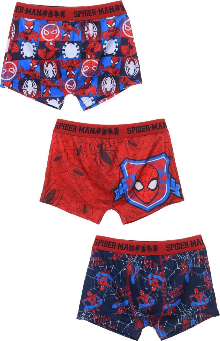 Set 3 chlapeckých boxerek Marvel Spider-man - tmavě modrá/červená (Velikost 116)