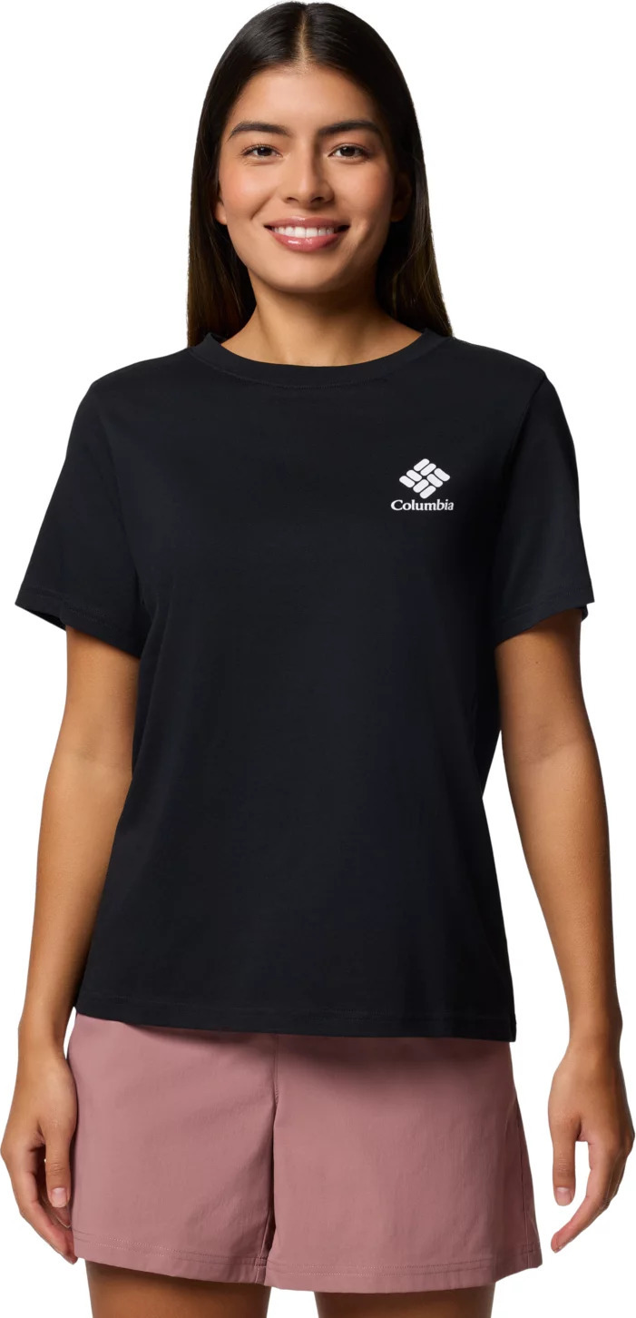 Černé dámské tričko Columbia Rolling Bend Graphic SS Tee (Velikost L)