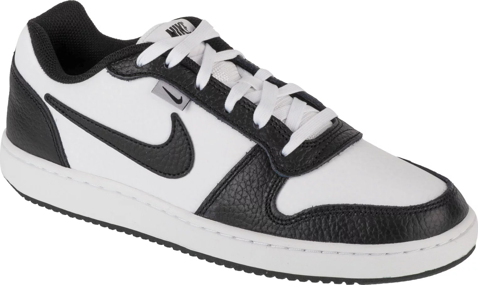 Bílo-černé pánské kožené tenisky Nike Ebernon Low Prem (Velikost 40)