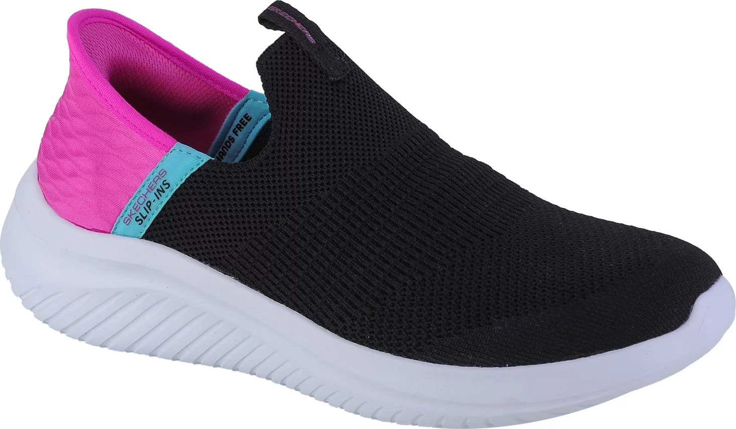 Černo-růžové dívčí slip ony Skechers Ultra Flex 3.0 - Fresh Time (Velikost 29)