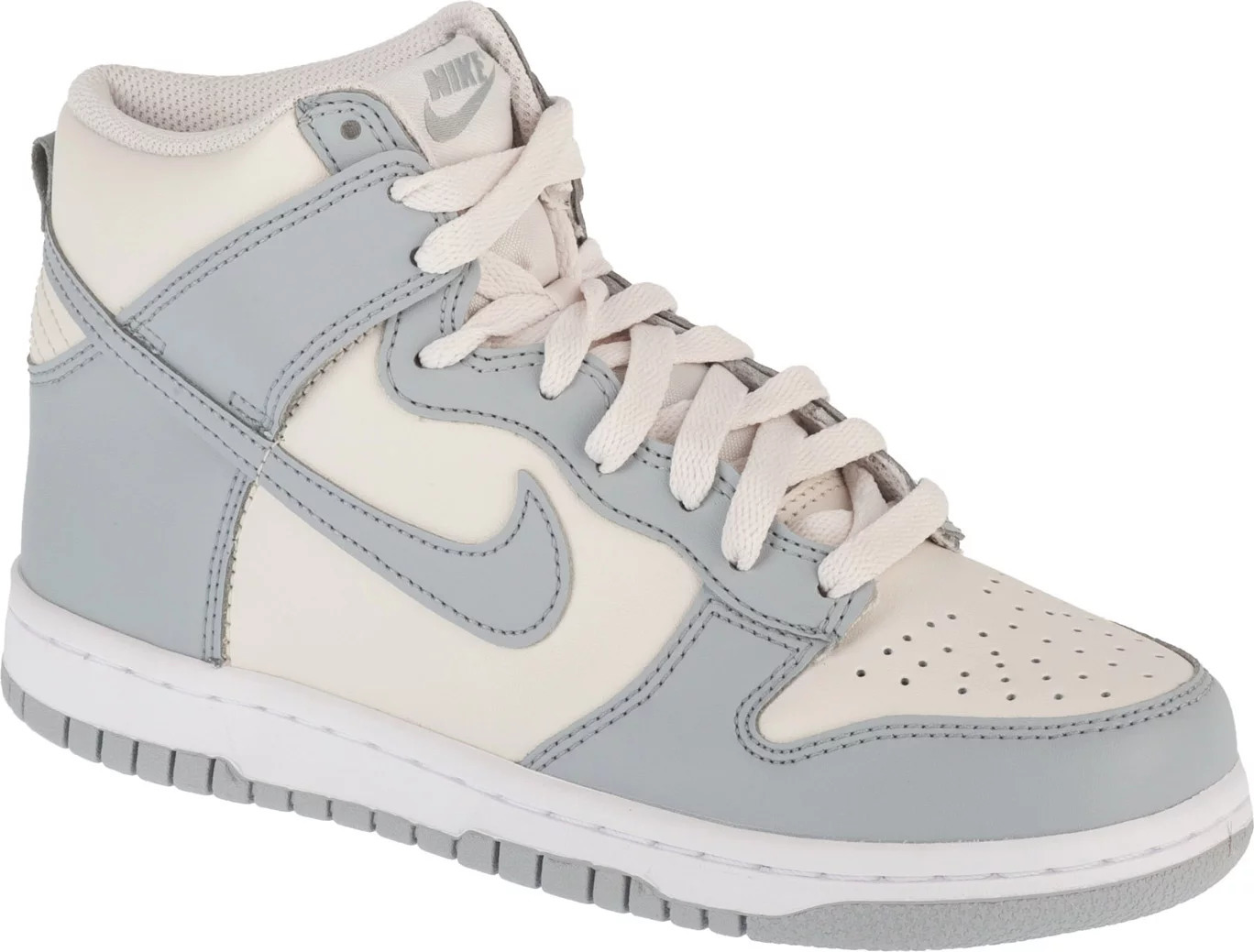 Smetanovo-šedé dámské kotníkové tenisky Nike Dunk High Bg (Velikost 35,5)
