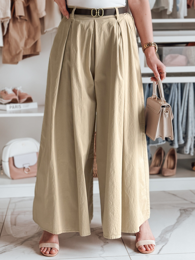 Béžové dámské široké kalhoty-sukně FLOWES UY2592 Velikost: ONE SIZE