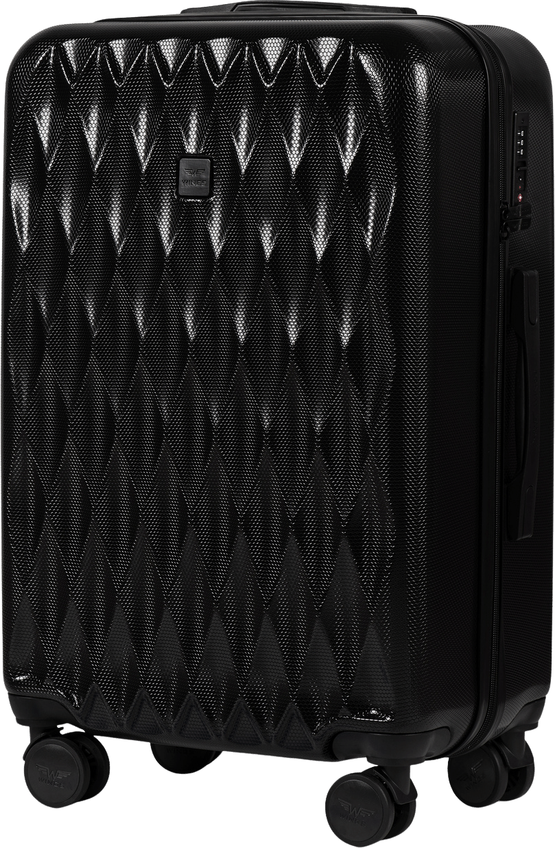 Černý cestovní kufr s krouceným vzorem GOLDEN EAGLE vel. M PC190 GOLDEN EAGLE 24" BLACK