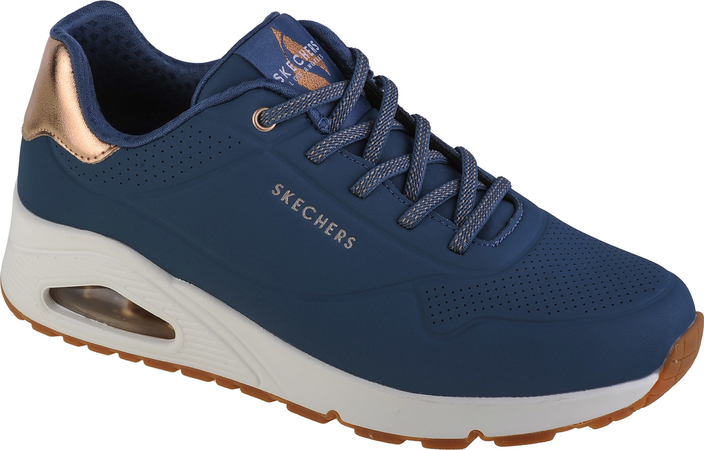 Tmavě modré dámské tenisky Skechers Uno - Shimmer Away (Velikost 36)
