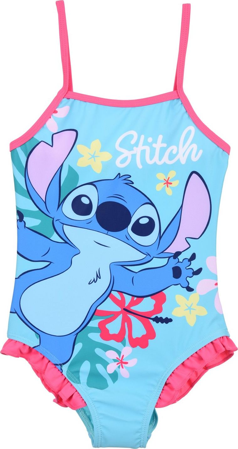 Světle modré dívčí jednodílné plavky s ramínky Disney Stitch (Velikost 98)