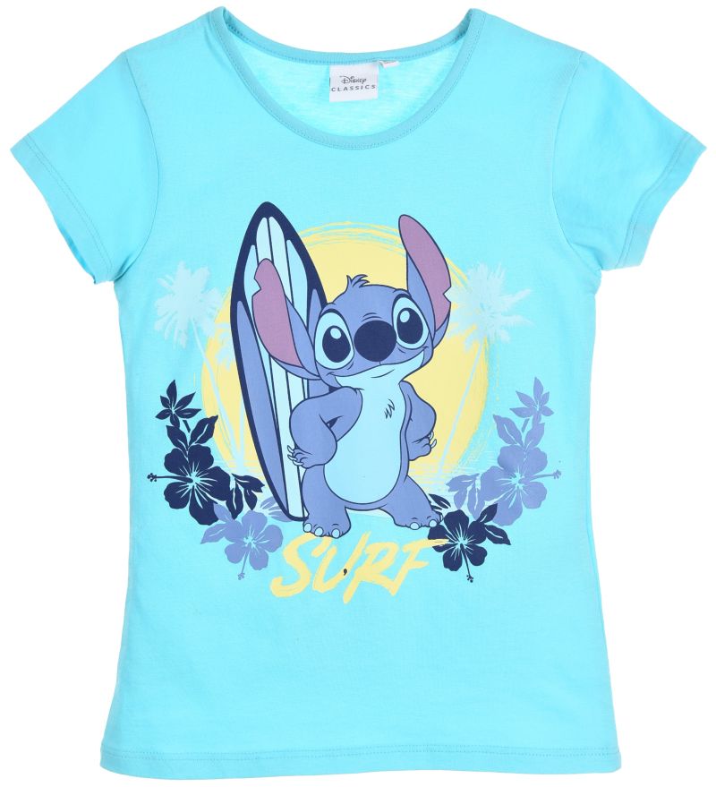 Tyrkysové dětské tričko s krátkým rukávem Disney Stitch (Velikost 98)