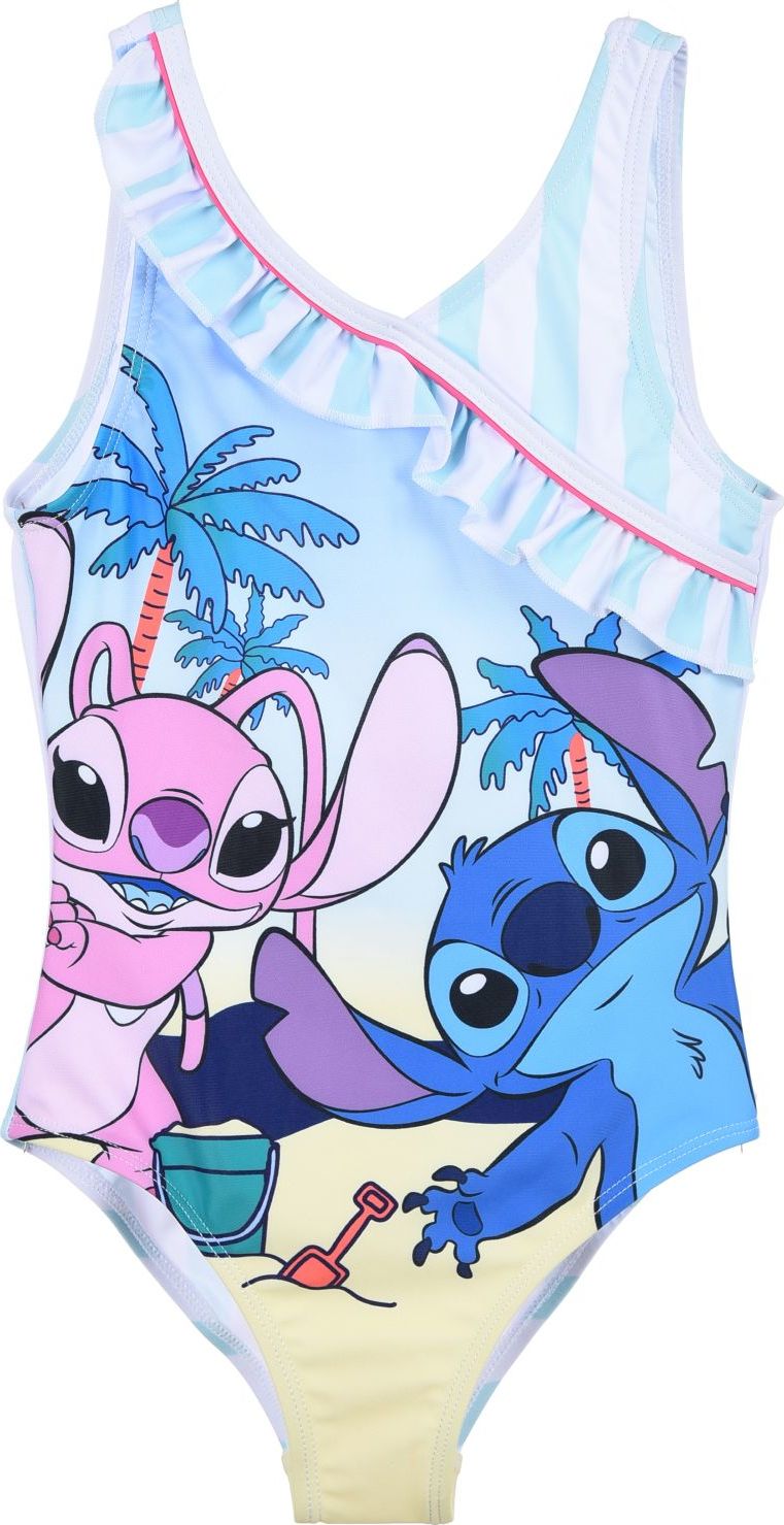 Světle modré dívčí jednodílné plavky Stitch