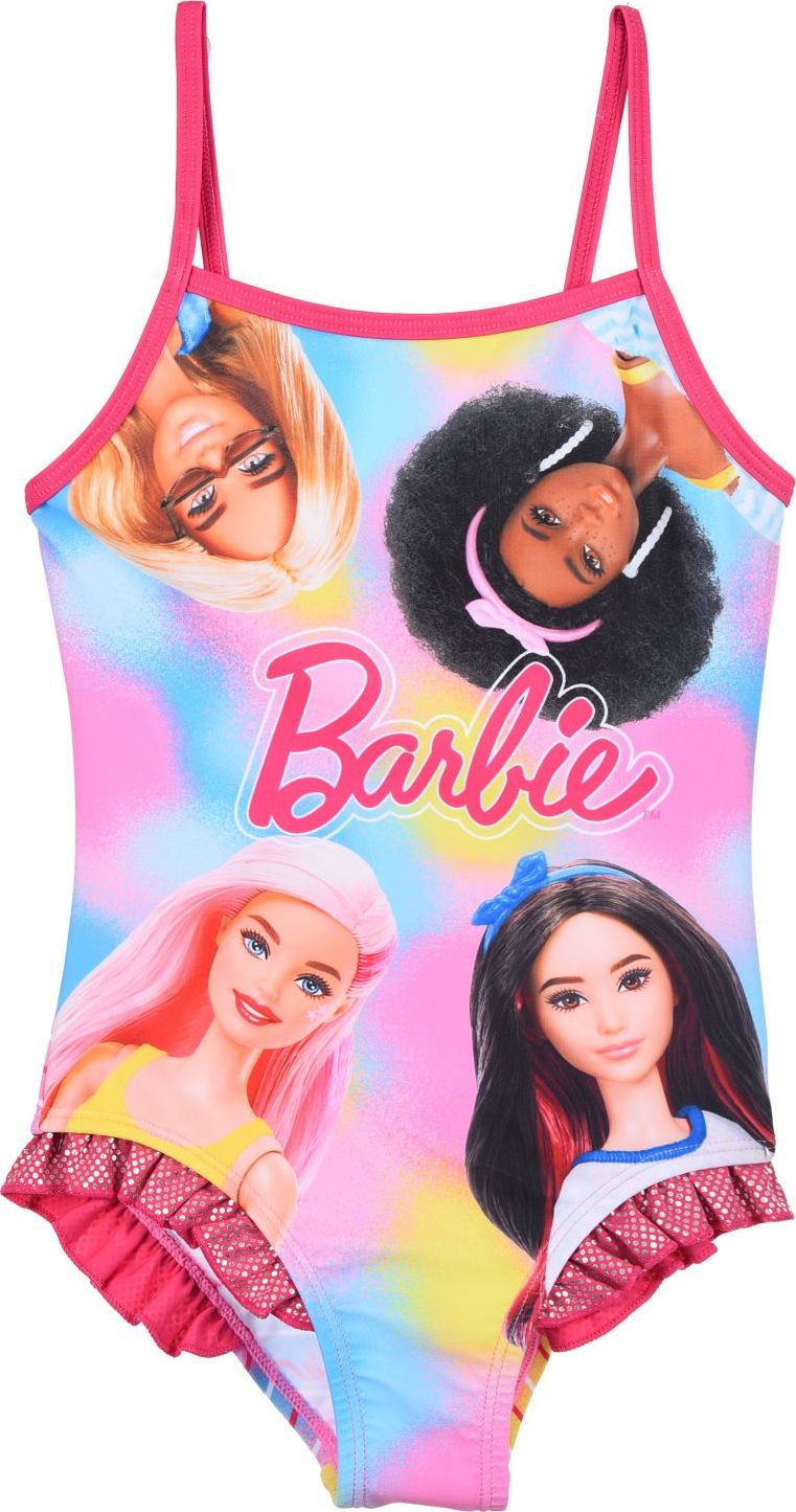 Barevné dívčí jednodílné plavky Barbie (Velikost 104)