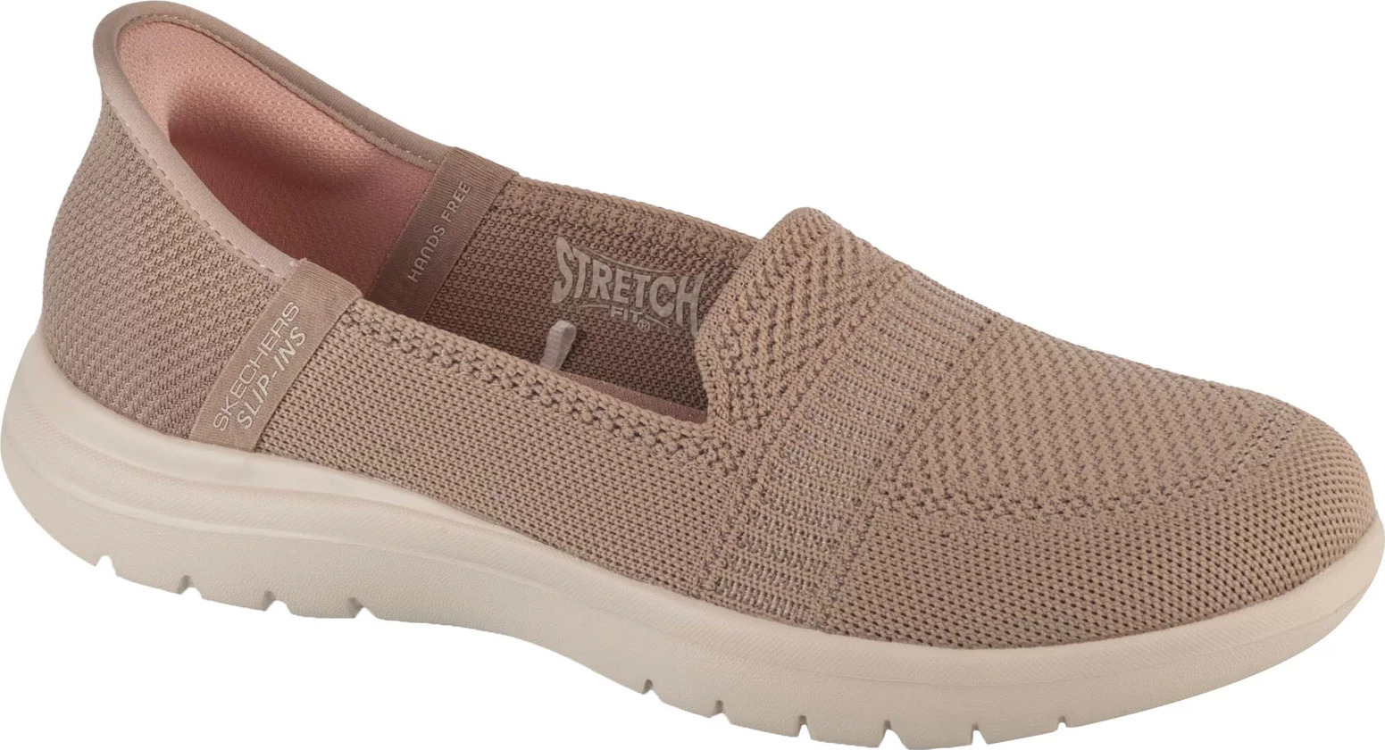 Béžové taupe dámské nazouvací tenisky Skechers Slip-Ins On The Go Flex - Camellia