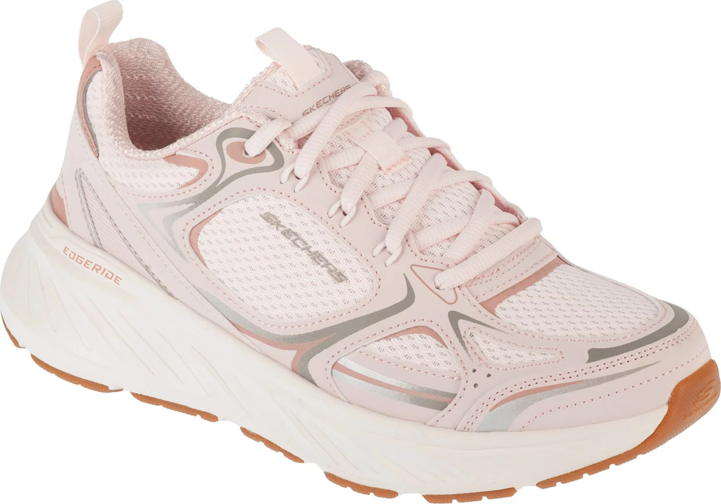 Světle růžové dámské tenisky Skechers Edgeride - Silver Eclipse (Velikost 36)