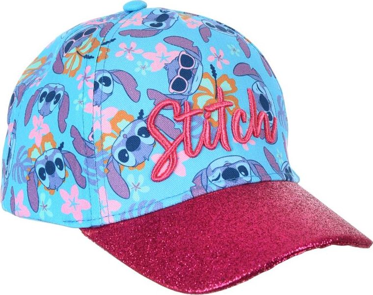 Tyrkysovo-růžová dětská kšiltovka Stitch (Velikost 52)