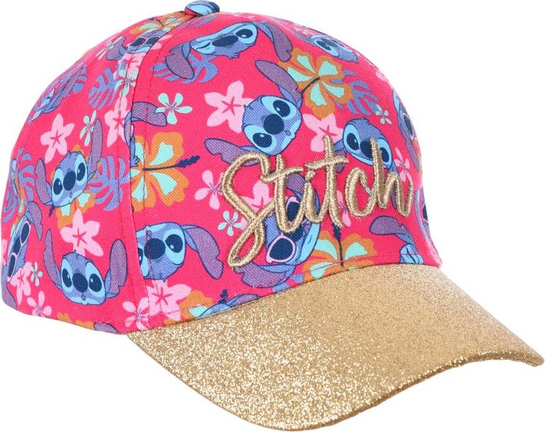 Růžovo-zlatá dětská kšiltovka Stitch (Velikost 52)