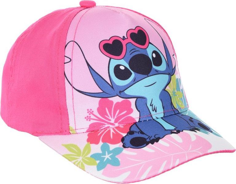 Růžová dětská kšiltovka Stitch (Velikost 48)