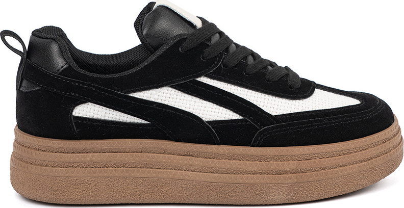 Černé dámské sneakersy s bílými vsadkami (Velikost 36)
