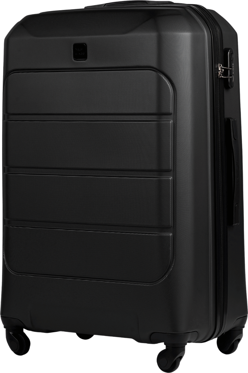Černý velký cestovní kufr WINGS GANNET GAN01 GANNET, Walizka duża ABS+ L Wings, BLACK